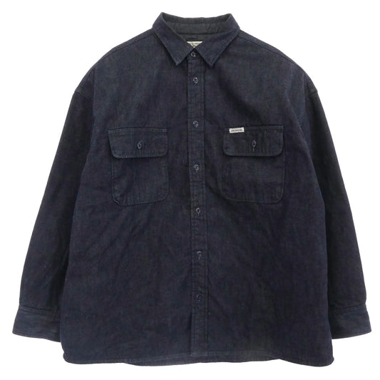 COOTIE クーティー Denim Quilting Shirt Jacket デニム キルティング シャツ ジャケット ネイビー系 L【中古】