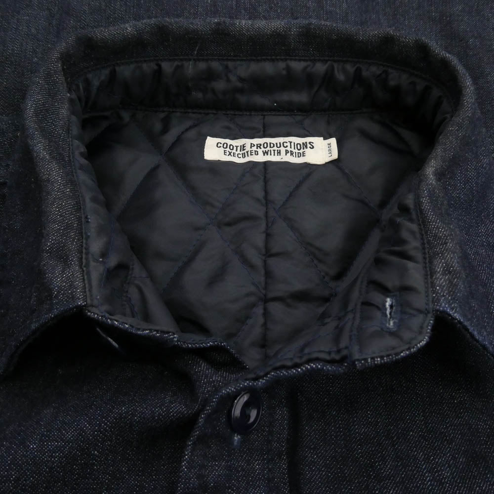 COOTIE クーティー Denim Quilting Shirt Jacket デニム キルティング シャツ ジャケット ネイビー系 L【中古】