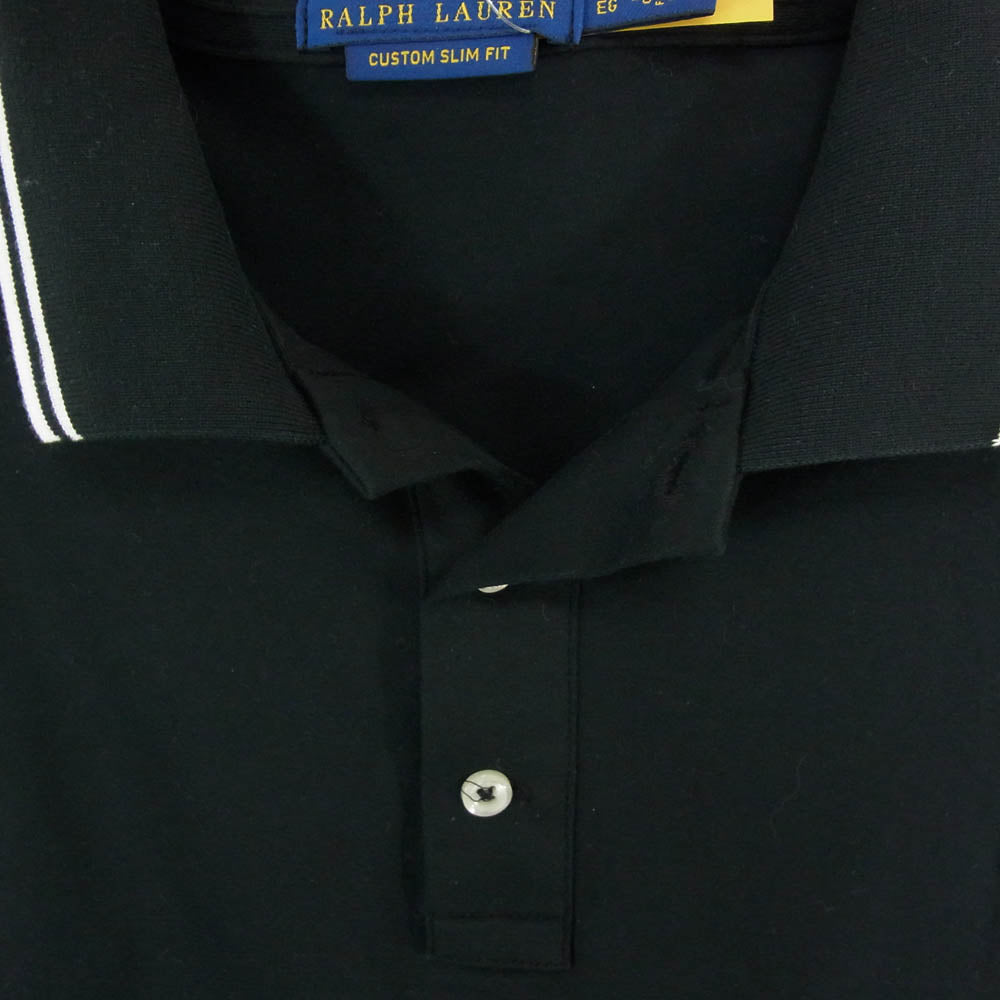 POLO RALPH LAUREN ポロ・ラルフローレン ロゴ刺繍 半袖 ポロシャツ ブラック系 XL【中古】