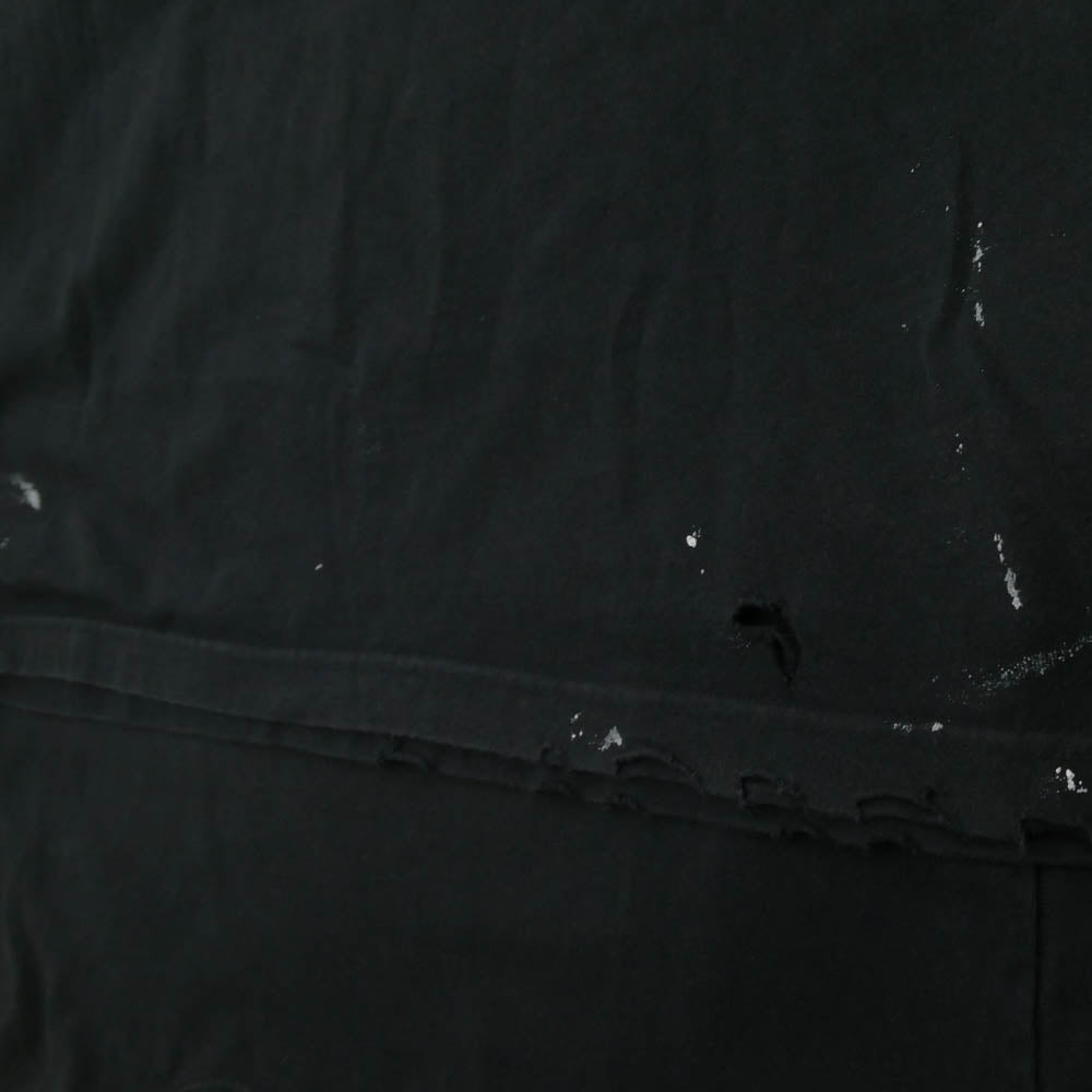 BALENCIAGA バレンシアガ 22SS 694576 TMV88 METAL LOGO CRASHED SS TEE クラッシュ加工 メタルロゴ ペンキ Tシャツ 半袖カットソー ブラック系【中古】