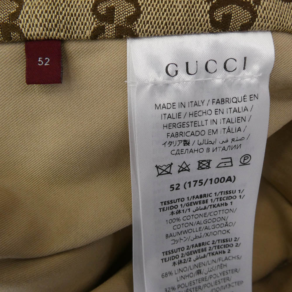 GUCCI グッチ 784180ZAQP32901 ウェブ ストライプ付き コットンツイル ジャケット ライトブラウン系 52【極上美品】【中古】