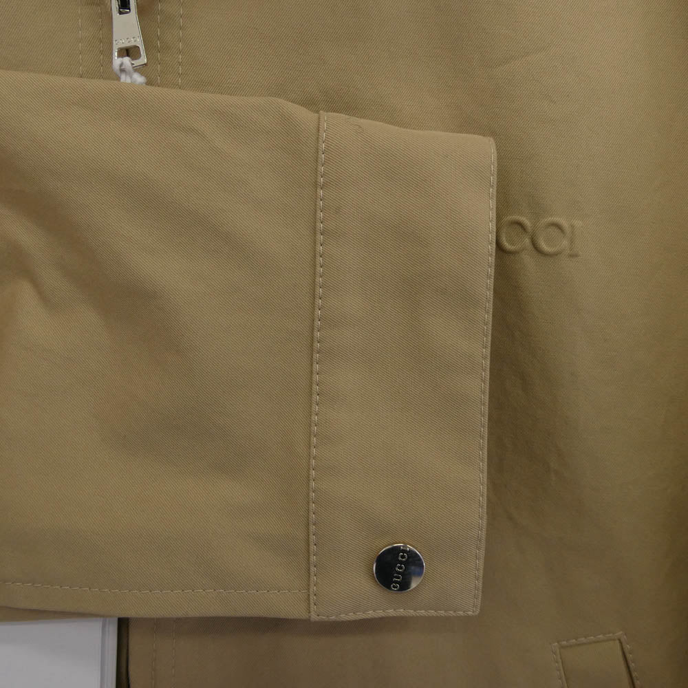 GUCCI グッチ 784180ZAQP32901 ウェブ ストライプ付き コットンツイル ジャケット ライトブラウン系 52【極上美品】【中古】