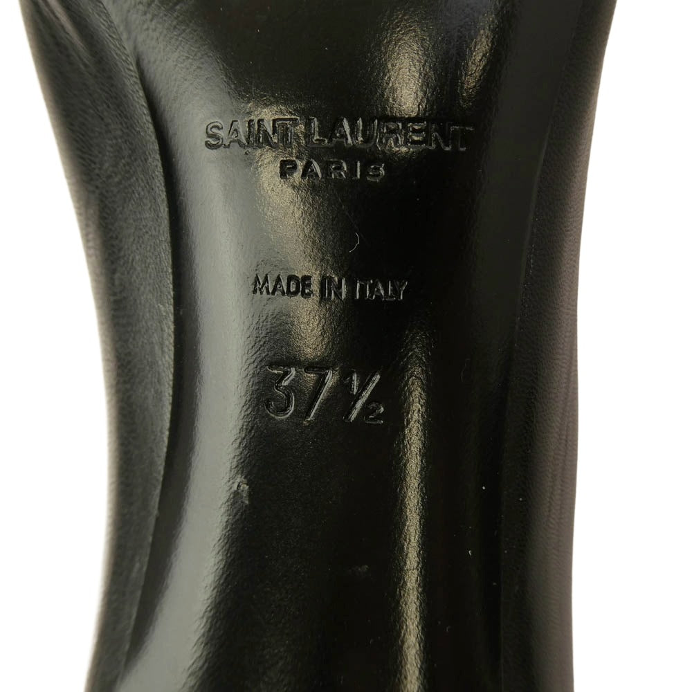 SAINT LAURENT サンローラン 480093 ポインテッドトゥ レザー ヒール パンプス ブラック系 37.5【中古】