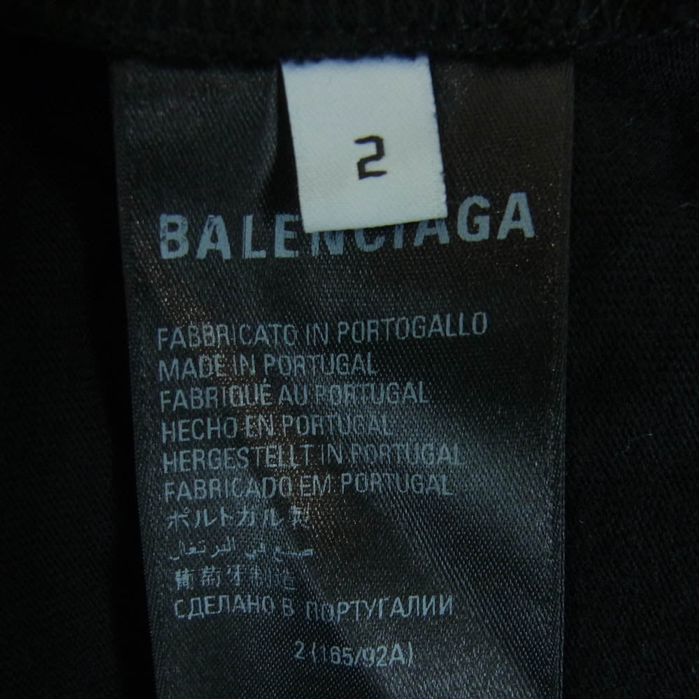 BALENCIAGA バレンシアガ 23SS 739101 TNVA6 adidas アディダス 3ストライプ ロゴ プリント オーバーサイズ 半袖 Tシャツ カットソー ブラック系 2【極上美品】【中古】