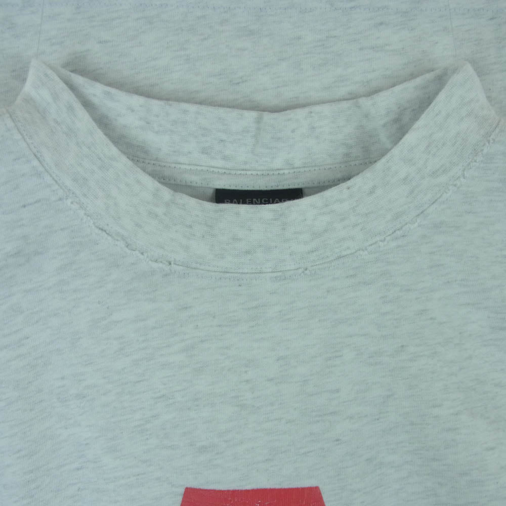 BALENCIAGA バレンシアガ 24SS 781245 TQVA1 LIMITED EDITION ARCHIVE SERIES CONNECTED リミテッドエディション アーカイブシリーズ コネクテッド プリント ダメージ加工 長袖 ロングスリーブ Tシャツ カットソー ライトグレー系 XS【極上美品】【中古】
