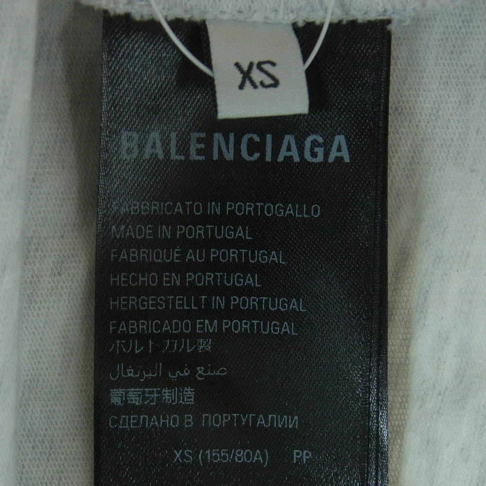BALENCIAGA バレンシアガ 24SS 781245 TQVA1 LIMITED EDITION ARCHIVE SERIES CONNECTED リミテッドエディション アーカイブシリーズ コネクテッド プリント ダメージ加工 長袖 ロングスリーブ Tシャツ カットソー ライトグレー系 XS【極上美品】【中古】