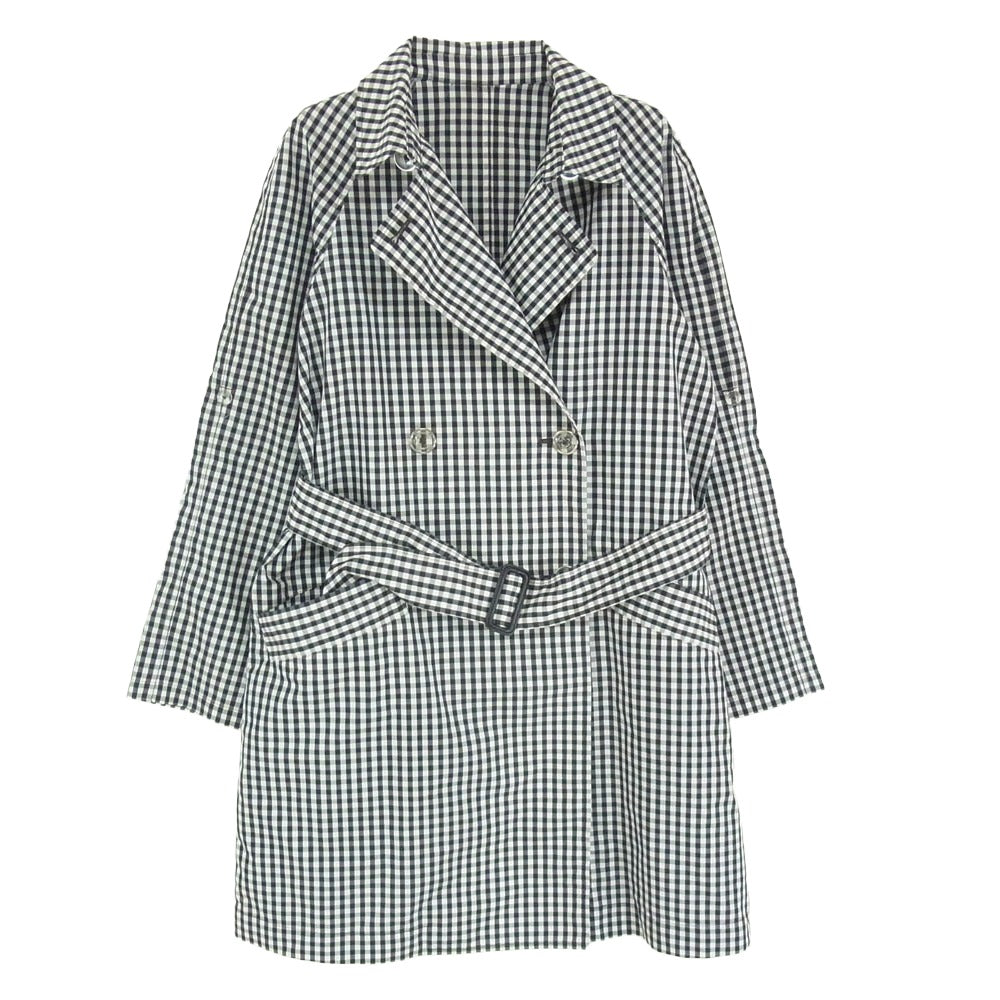 MACKINTOSH PHILOSOPHY マッキントッシュフィロソフィー パッカブルポーチ付き はっ水加工 ギンガムチェック トレンチコート ブラック系 38【中古】