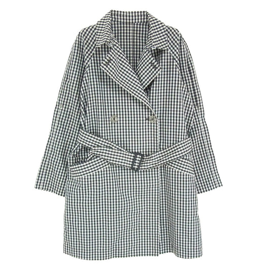 MACKINTOSH PHILOSOPHY マッキントッシュフィロソフィー パッカブルポーチ付き はっ水加工 ギンガムチェック トレンチコート ブラック系 38【中古】