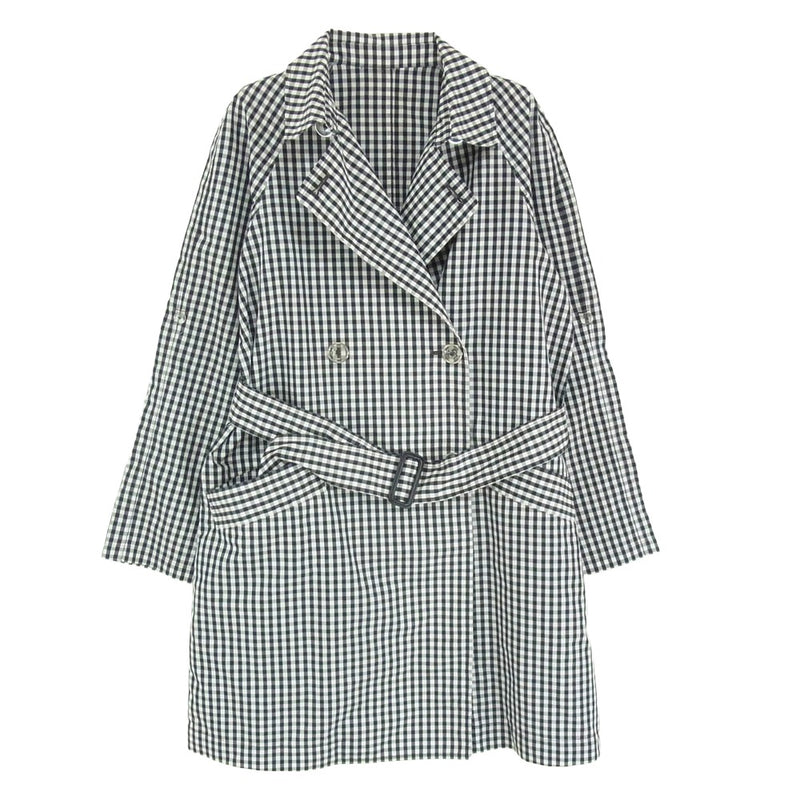 MACKINTOSH PHILOSOPHY マッキントッシュフィロソフィー パッカブルポーチ付き はっ水加工 ギンガムチェック トレンチコート ブラック系 38【中古】