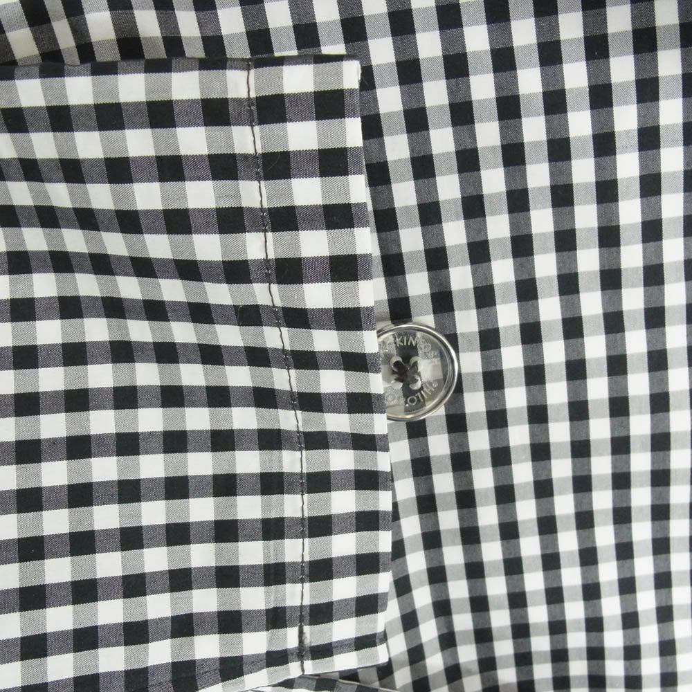 MACKINTOSH PHILOSOPHY マッキントッシュフィロソフィー パッカブルポーチ付き はっ水加工 ギンガムチェック トレンチコート ブラック系 38【中古】