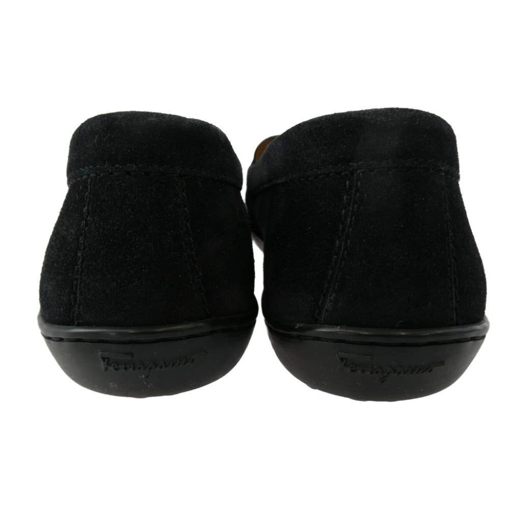 Salvatore Ferragamo サルヴァトーレフェラガモ ガンチーニ ビット スエード ローファー シューズ ブラック系 6【中古】