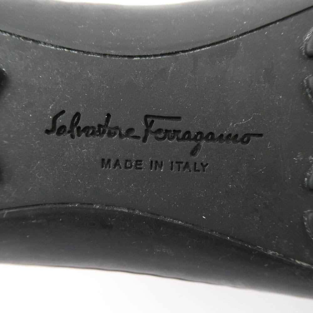 Salvatore Ferragamo サルヴァトーレフェラガモ ガンチーニ ビット スエード ローファー シューズ ブラック系 6【中古】