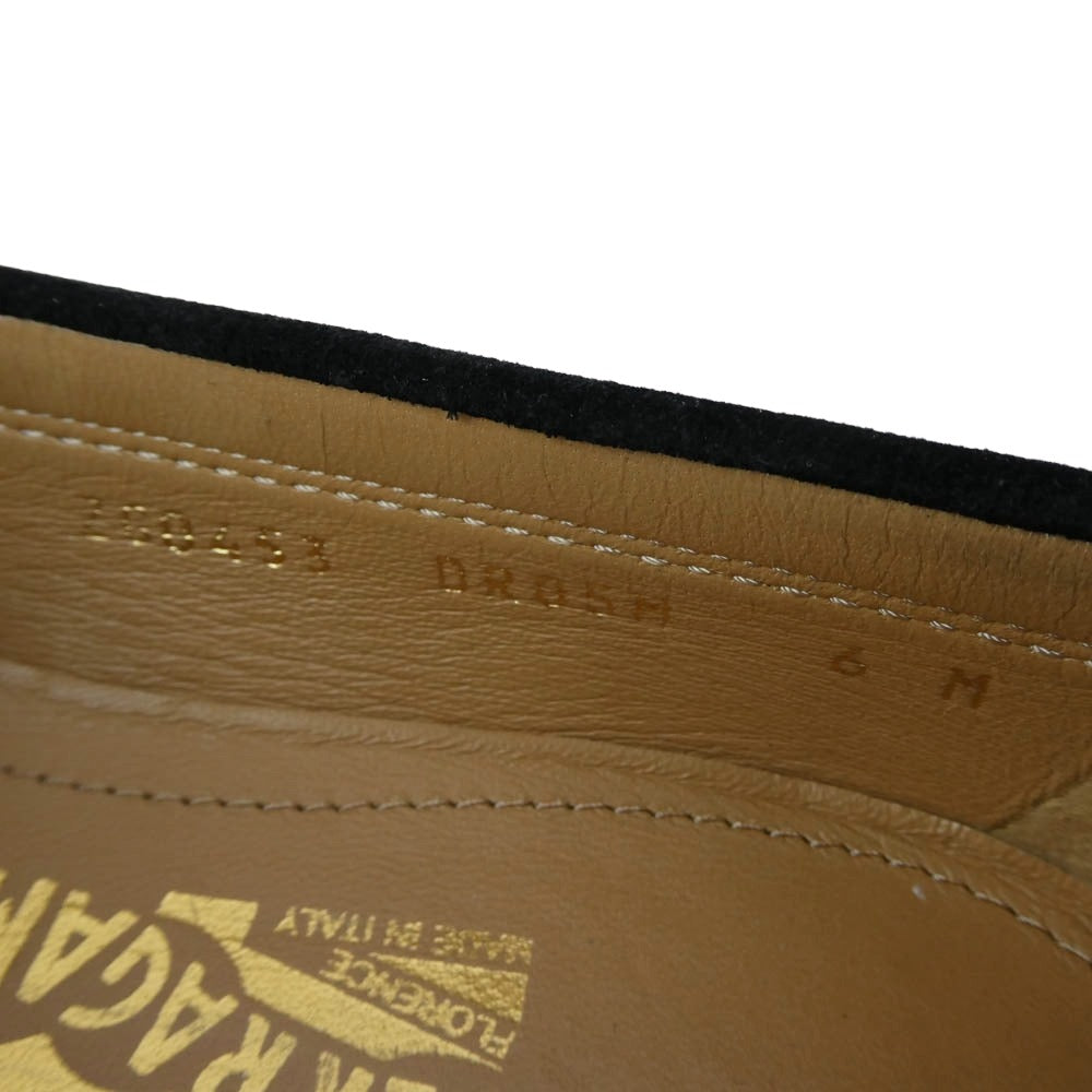 Salvatore Ferragamo サルヴァトーレフェラガモ ガンチーニ ビット スエード ローファー シューズ ブラック系 6【中古】