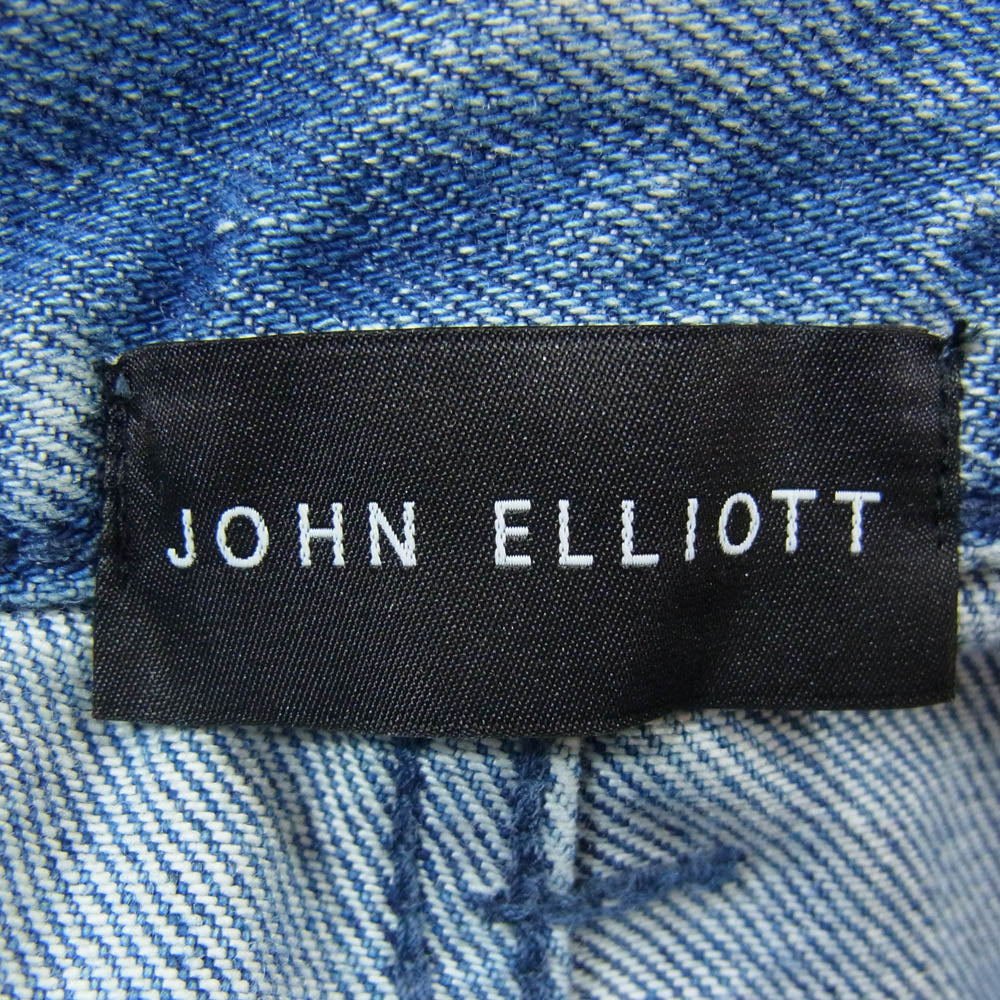 ジョンエリオット ペンキ加工 クラッシュ加工 ボタンフライ 5ポケット スリムフィット スキニー デニムパンツ ライトブルー系 31【中古】