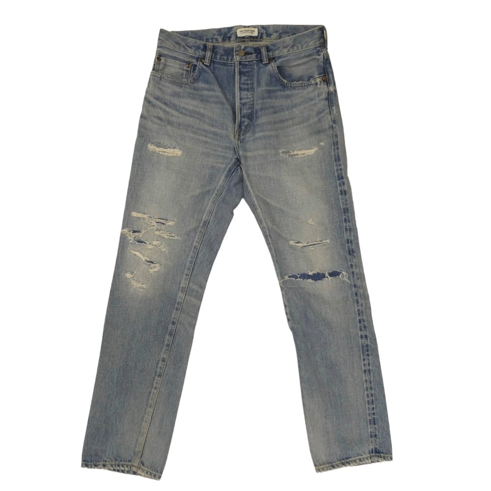 Ron Herman ロンハーマン 2920600086 1836 クラッシュ リペア加工 ボタンフライ デニムパンツ ジーンズ ライトブルー系 31【中古】