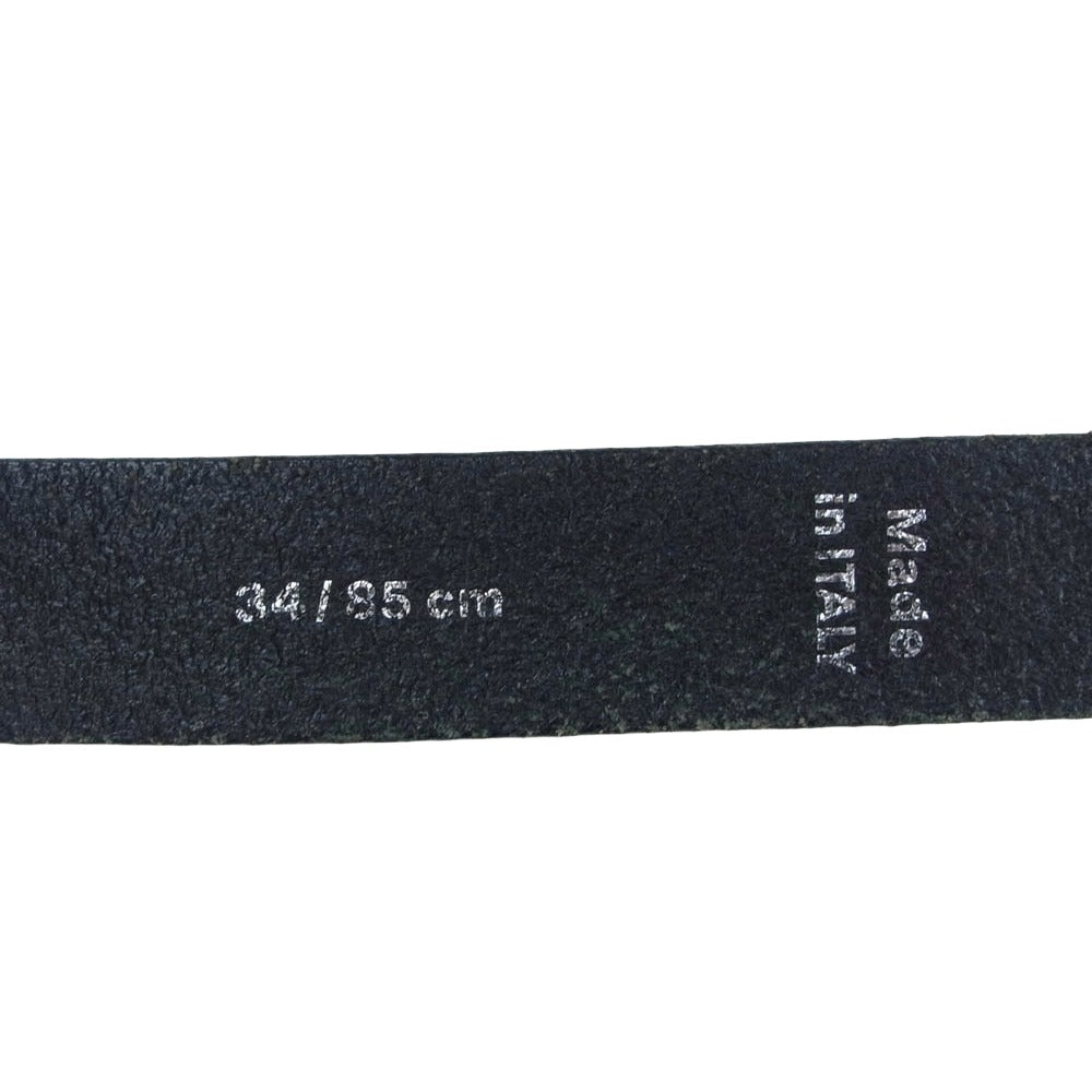 Lucien Pellat-Finet ルシアンペラフィネ イタリア製 リーフバックル ヘンプ レザー ベルト ブラック系 34/85CM【中古】