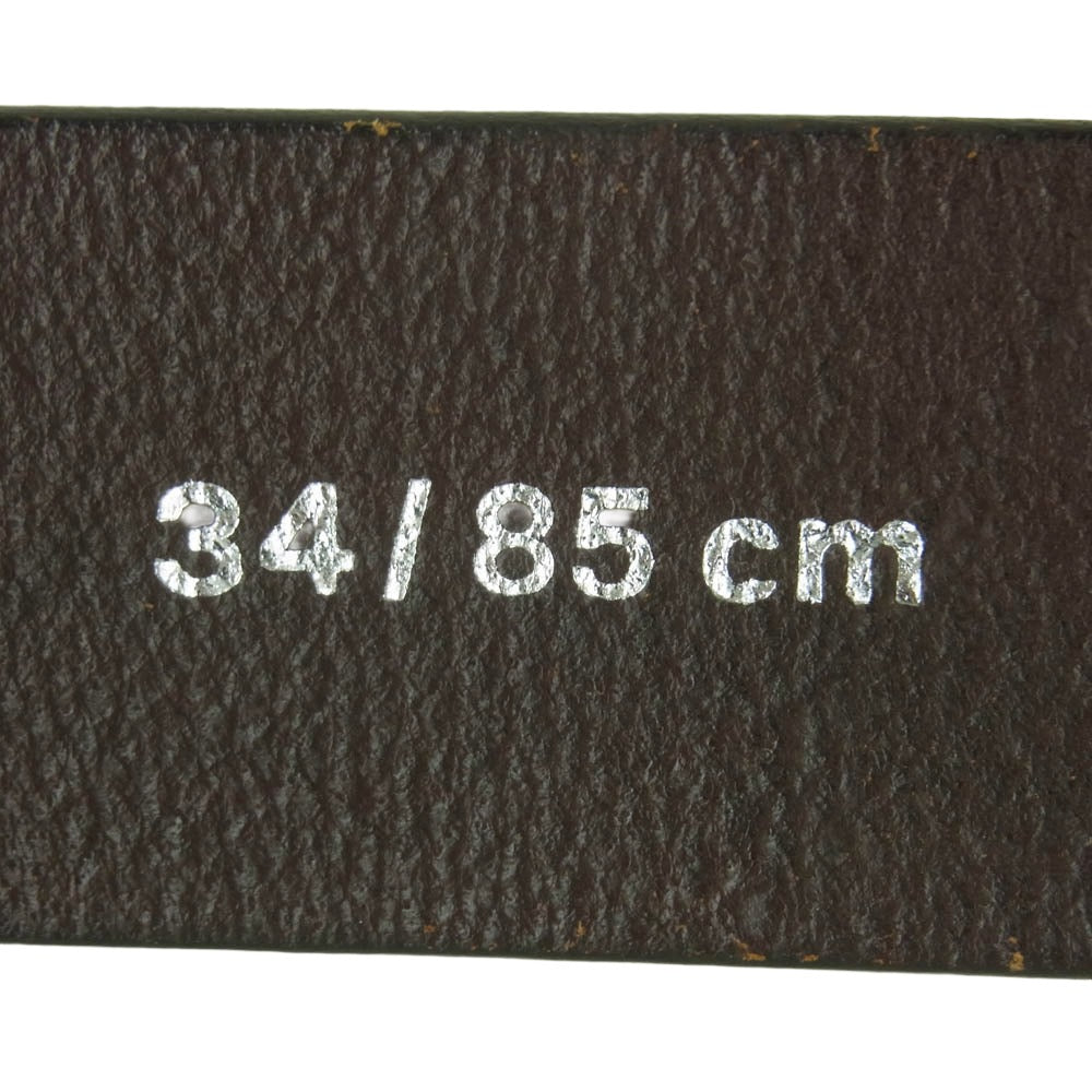 Lucien Pellat-Finet ルシアンペラフィネ イタリア製 リーフバックル ヘンプ レザー ベルト ブラウン系 34【中古】