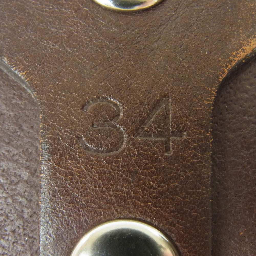 Lucien Pellat-Finet ルシアンペラフィネ イタリア製 リーフバックル ヘンプ レザー ベルト ブラウン系 34【中古】