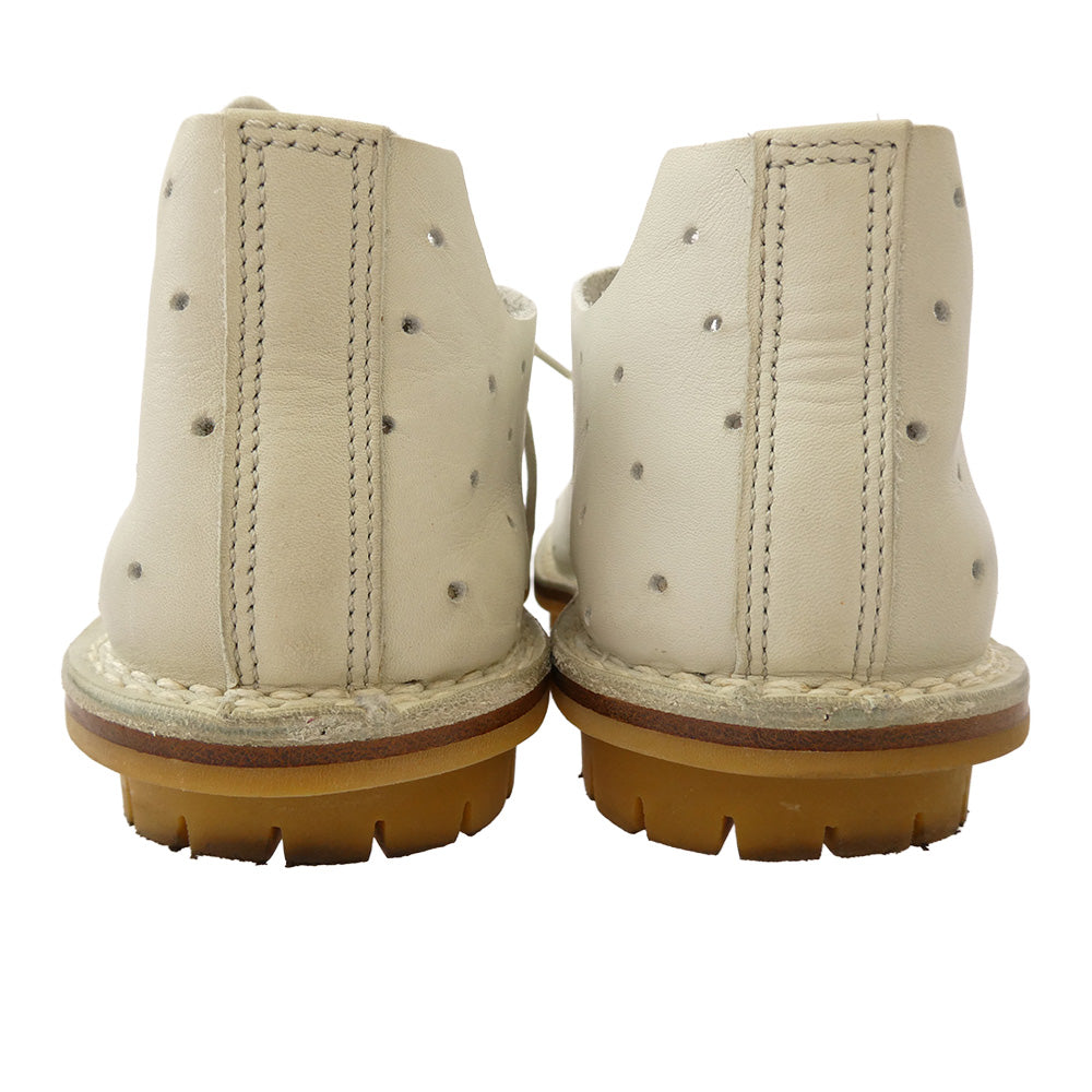 trippen トリッペン パンチング ホールカット 編み上げ レースアップ レザー シューズ ライトグレー系【中古】