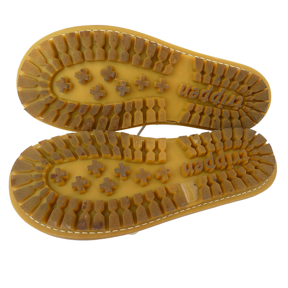 trippen トリッペン パンチング ホールカット 編み上げ レースアップ レザー シューズ ライトグレー系【中古】