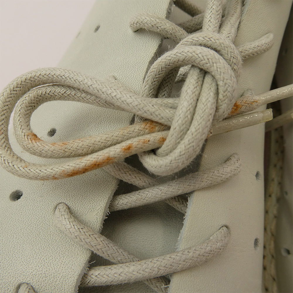 trippen トリッペン パンチング ホールカット 編み上げ レースアップ レザー シューズ ライトグレー系【中古】