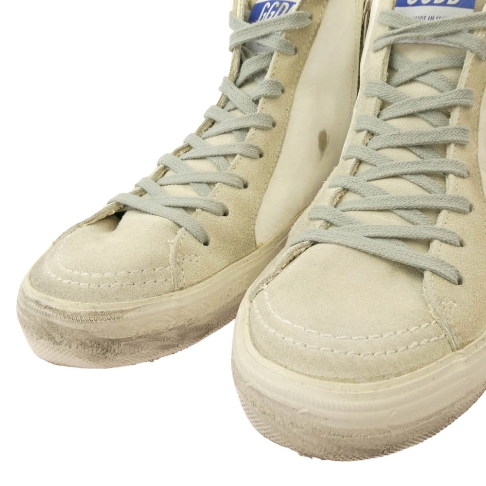 GOLDEN GOOSE ゴールデングース GCOMS595 M1 Distressed Slide High Top Sneaker ダメージ加工 スライド ハイカット スニーカー ホワイト系 40【中古】