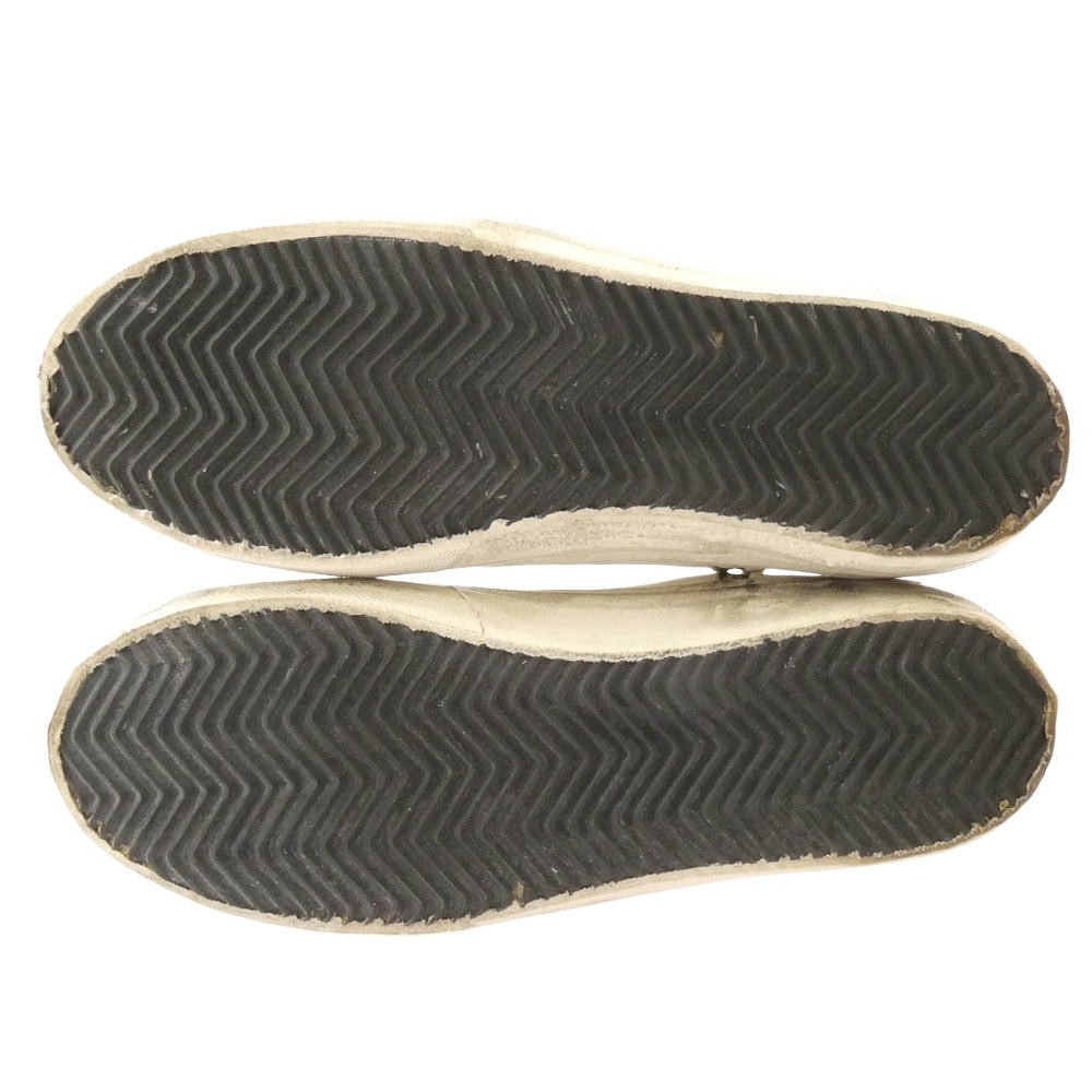 GOLDEN GOOSE ゴールデングース GCOMS595 M1 Distressed Slide High Top Sneaker ダメージ加工 スライド ハイカット スニーカー ホワイト系 40【中古】