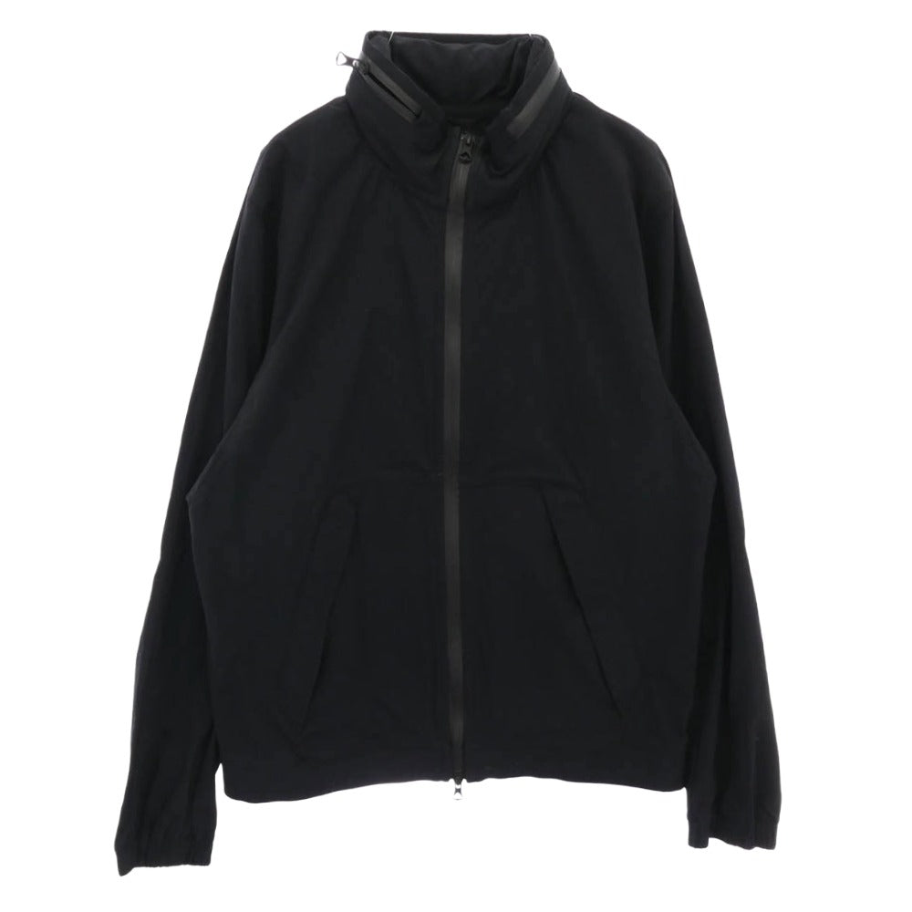 REIGNING CHAMP レイニングチャンプ Ron Herman ロンハーマン スパンデックス フード収納可能 止水ジップ スタンドカラー ブルゾン ナイロンジャケット ブラック系 S【中古】