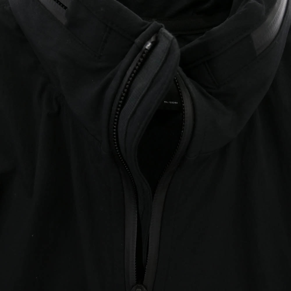 REIGNING CHAMP レイニングチャンプ Ron Herman ロンハーマン スパンデックス フード収納可能 止水ジップ スタンドカラー ブルゾン ナイロンジャケット ブラック系 S【中古】