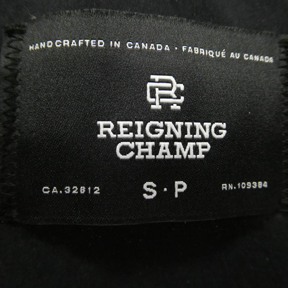 REIGNING CHAMP レイニングチャンプ Ron Herman ロンハーマン スパンデックス フード収納可能 止水ジップ スタンドカラー ブルゾン ナイロンジャケット ブラック系 S【中古】