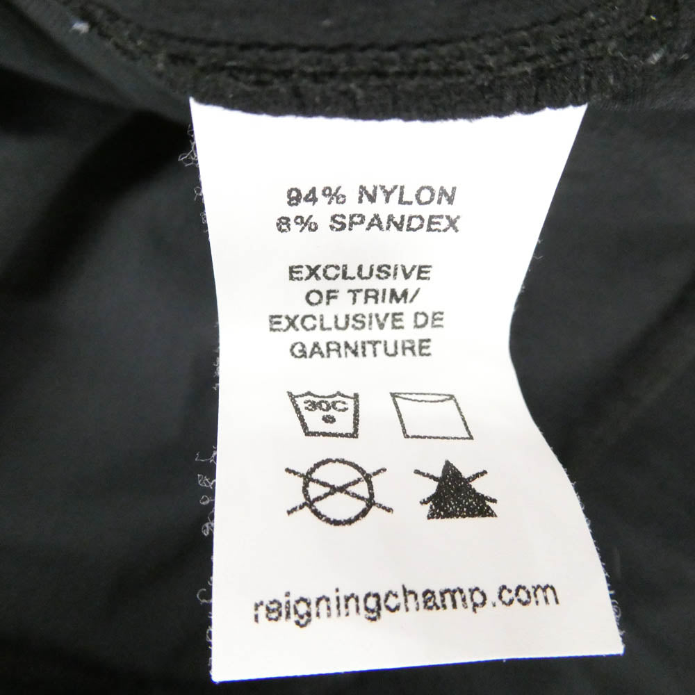 REIGNING CHAMP レイニングチャンプ Ron Herman ロンハーマン スパンデックス フード収納可能 止水ジップ スタンドカラー ブルゾン ナイロンジャケット ブラック系 S【中古】