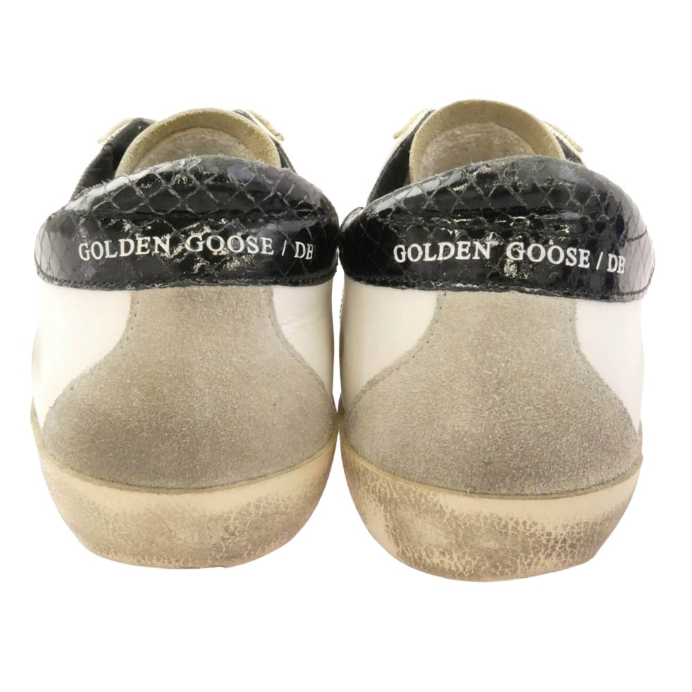 GOLDEN GOOSE ゴールデングース G35MS590 078 GGDB SSTAR ダメージ加工 スタースエードパッチ レザー ローカット スニーカー ホワイト系 40【中古】