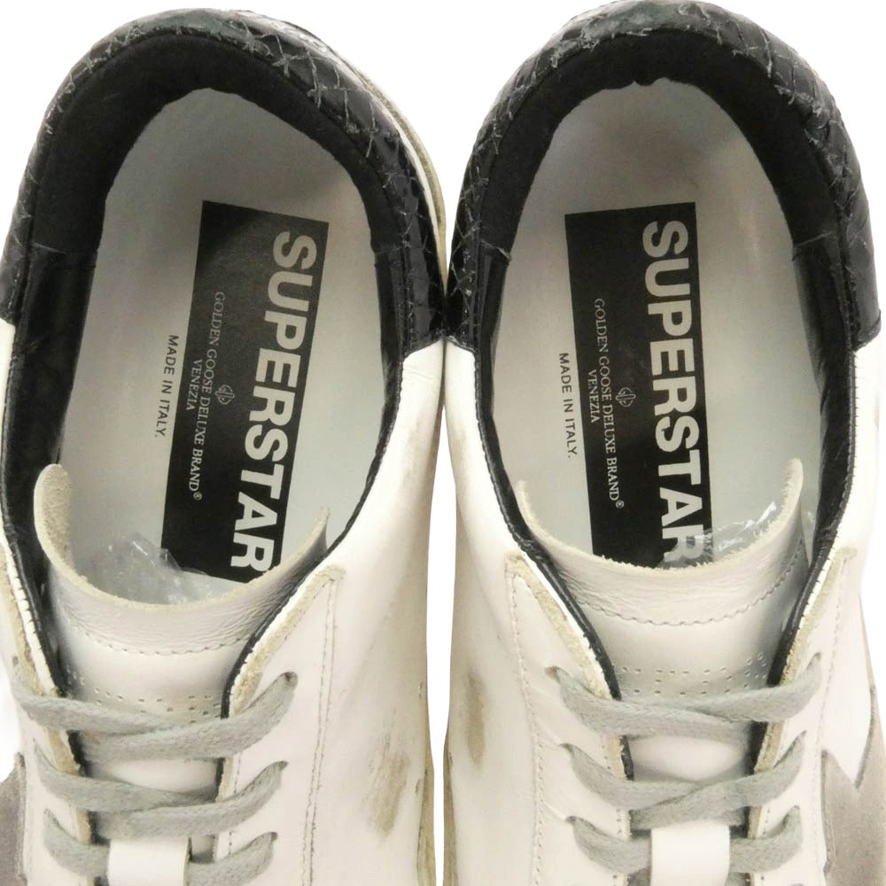 GOLDEN GOOSE ゴールデングース G35MS590 078 GGDB SSTAR ダメージ加工 スタースエードパッチ レザー ローカット スニーカー ホワイト系 40【中古】