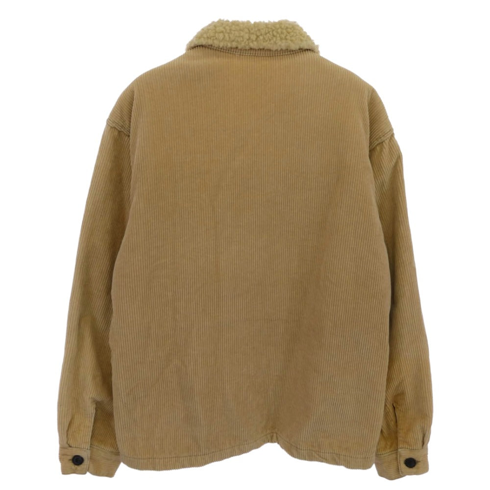 STUSSY ステューシー 紺タグ 内ボア キルティング切替 ジップアップ コーデュロイ ジャケット ライトブラウン系 M【中古】