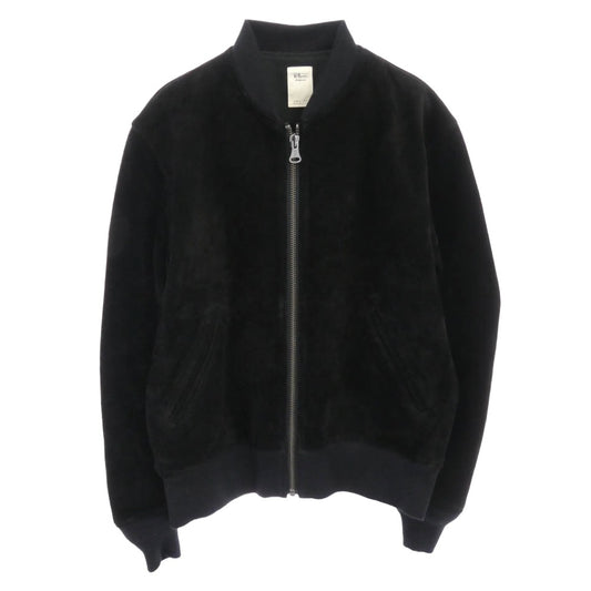 Ron Herman ロンハーマン 3220400150 カウレザー スエード フライトジャケット MA-1 ブルゾン ボンバージャケット ブラック系 S【中古】