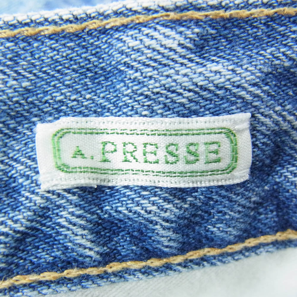 A.PRESSE アプレッセ 24SS 24SAP-04-10H Washed Denim Pants ウォッシュ加工 デニムパンツ ジーンズ ライトブルー系 32【中古】