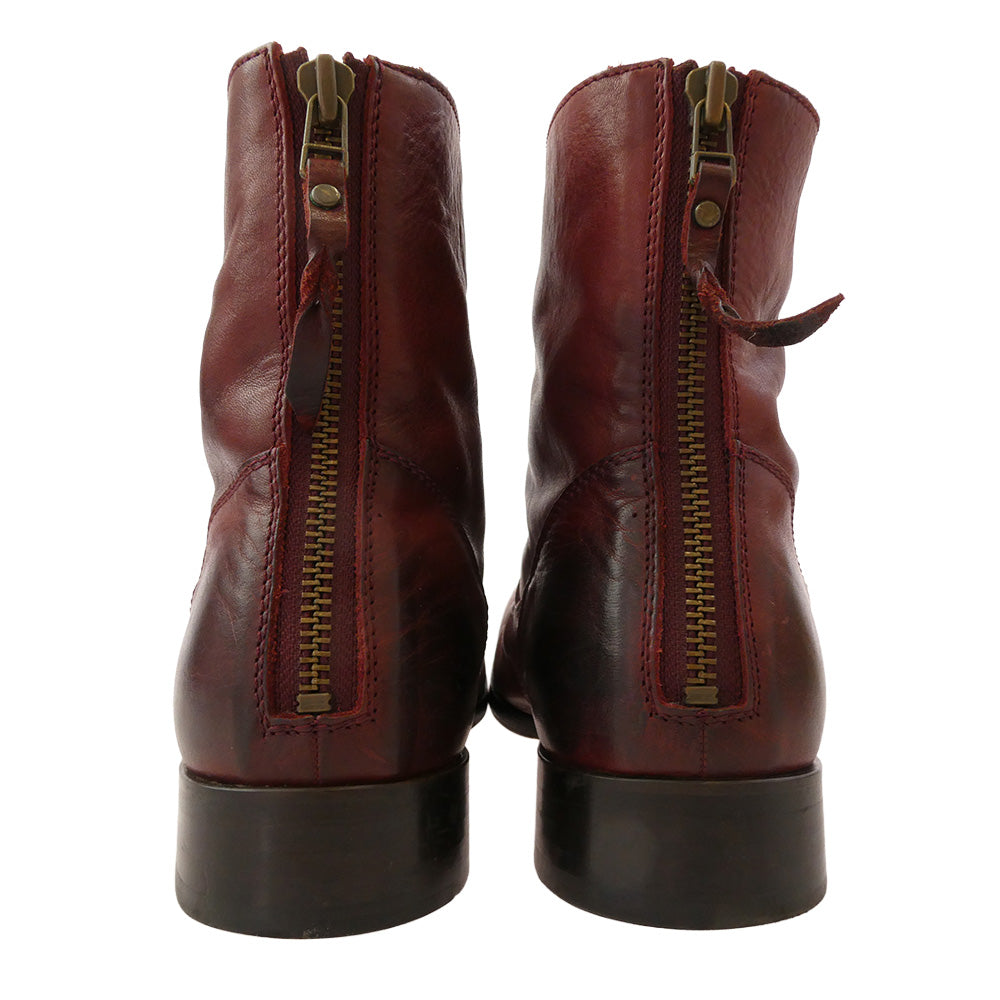 PADRONE パドローネ PU7885-1101-11C BACK ZIP BOOTS バックジップ レザーブーツ ワインレッド系 42【中古】