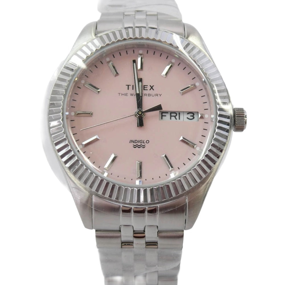 TIMEX タイメックス TW2V66600 Waterbury Legacy ウォーターベリー レガシー クオーツ 腕時計 ウォッチ シルバー系 ピンク系 表記なし【極上美品】【中古】