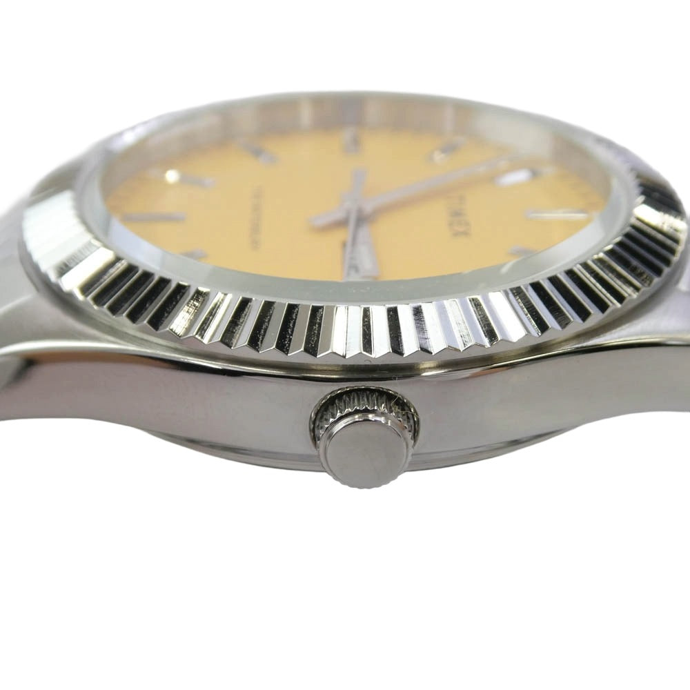 TIMEX タイメックス TW2V18000 Waterbury Legacy ウォーターベリー レガシー クオーツ 腕時計 ウォッチ シルバー系 イエロー系【極上美品】【中古】
