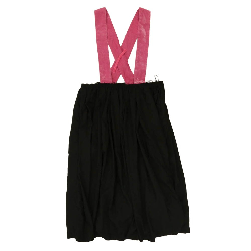 BLACK COMME des GARCONS ブラックコムデギャルソン AD2022 1K-A008 ベルベット切替 吊りスカート ジャンプスカート ブラック系 ピンク系 XS【中古】