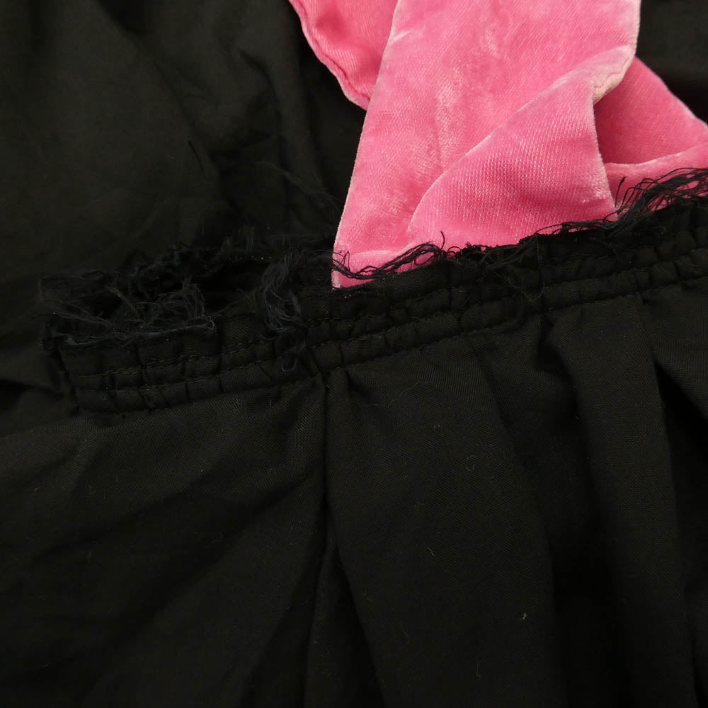 BLACK COMME des GARCONS ブラックコムデギャルソン AD2022 1K-A008 ベルベット切替 吊りスカート ジャンプスカート ブラック系 ピンク系 XS【中古】