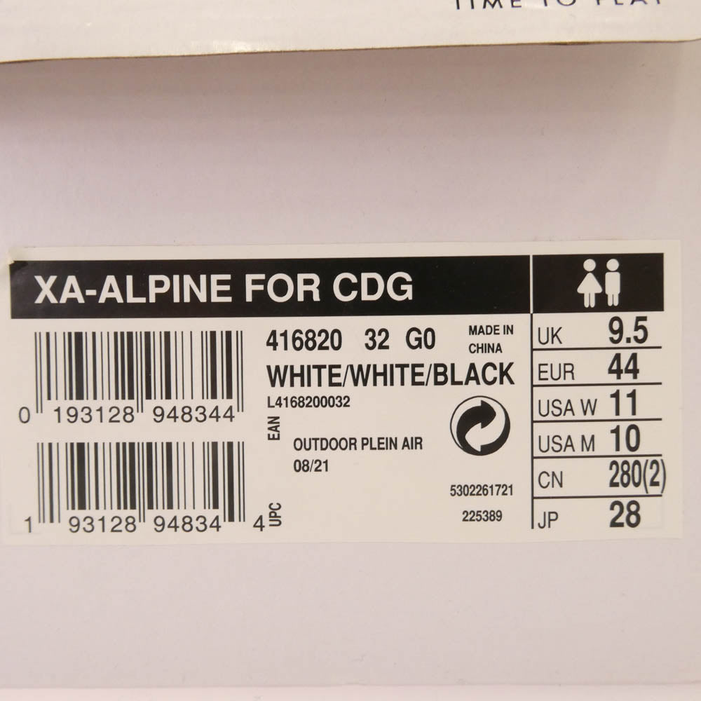 COMME des GARCONS コムデギャルソン 416820 salomon サロモン XA-ALPONE FOR CDG ハイカット スニーカー ホワイト系 28cm【美品】【中古】