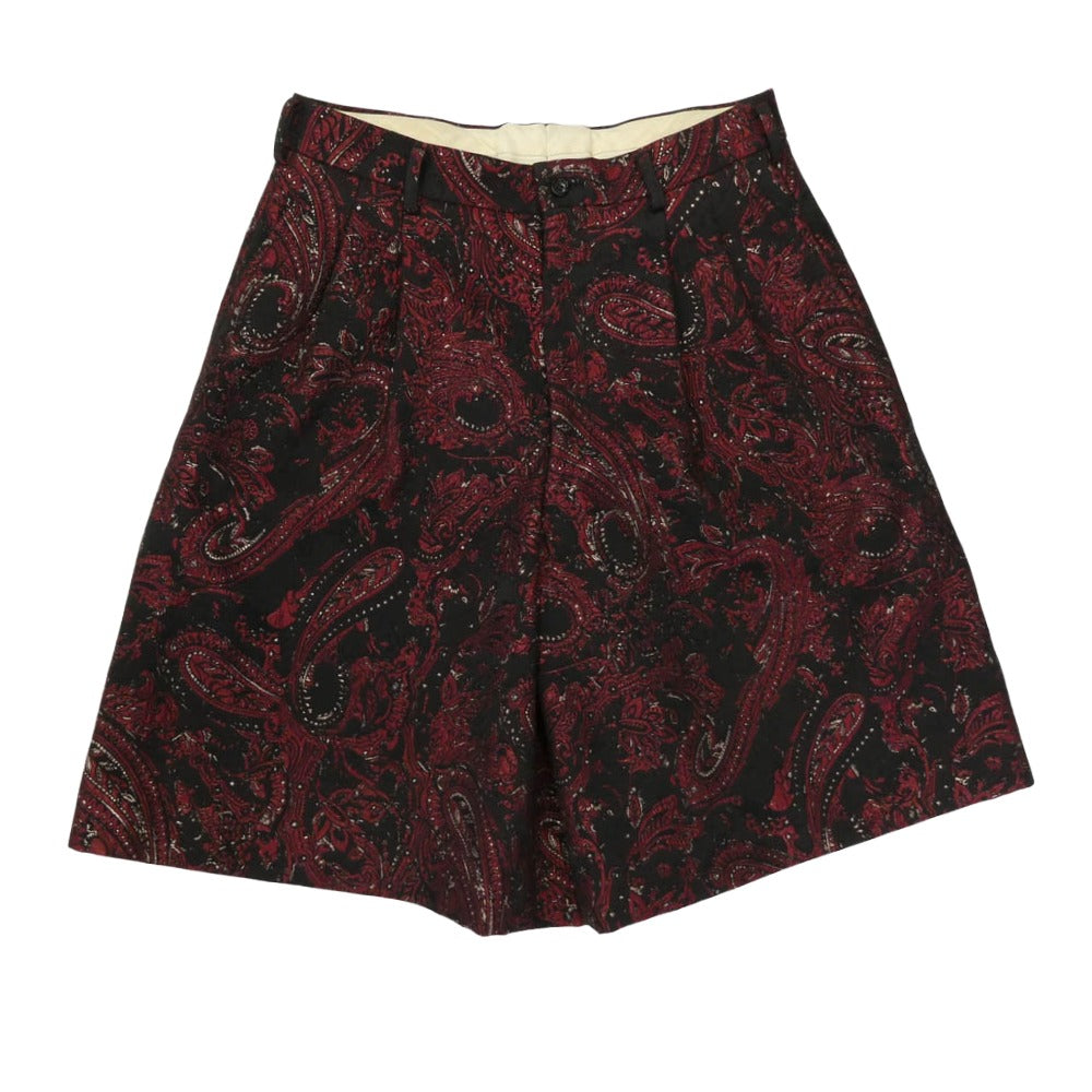 COMME des GARCONS HOMME PLUS コムデギャルソンオムプリュス 16AW AD2016 PR-P071 甲冑 総柄 ジャガード 2タック ワイド ショートパンツ ショーツ レッド系 M【中古】