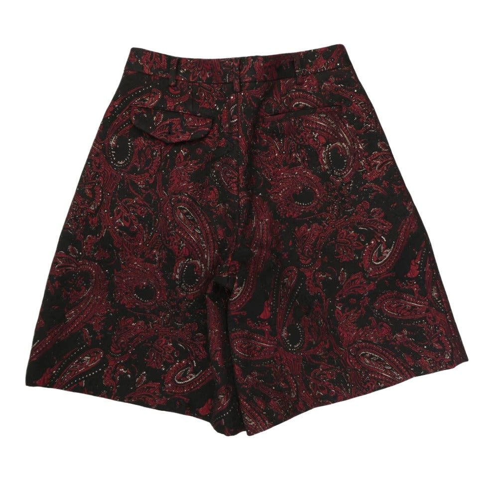 COMME des GARCONS HOMME PLUS コムデギャルソンオムプリュス 16AW AD2016 PR-P071 甲冑 総柄 ジャガード 2タック ワイド ショートパンツ ショーツ レッド系 M【中古】