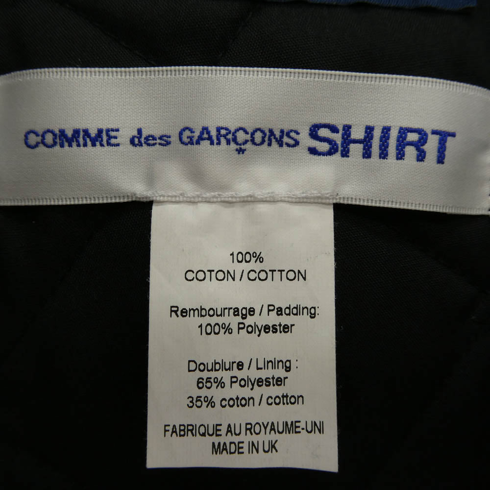 COMME des GARCONS コムデギャルソン 24AW FO-J524 SHIRT × Lavenham ラベンハム FO-J524 捻じれ アシンメトリー キルティング フーデッド ジャケット ブラック系 M【中古】