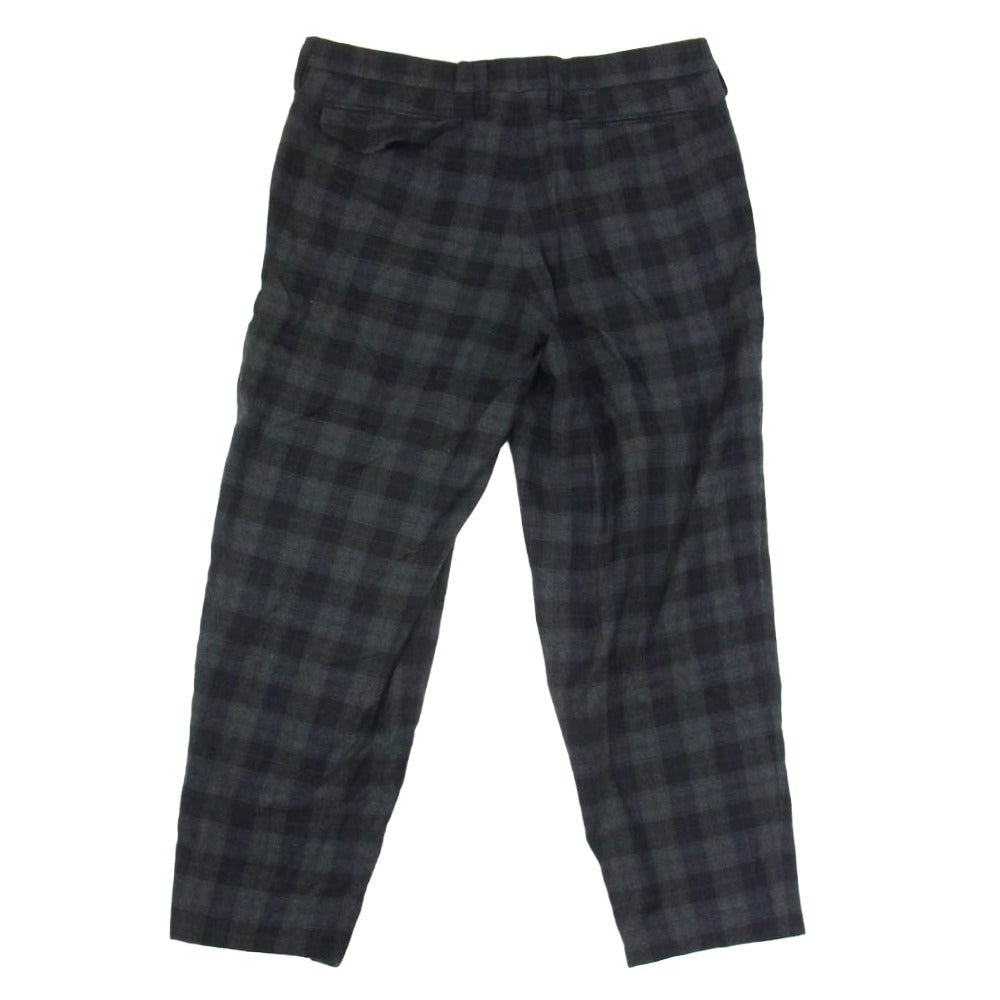 kolor カラー 15AW 15WCM-P20144S チェック柄 ウール テーパード スラックスパンツ ブラック系 2【中古】