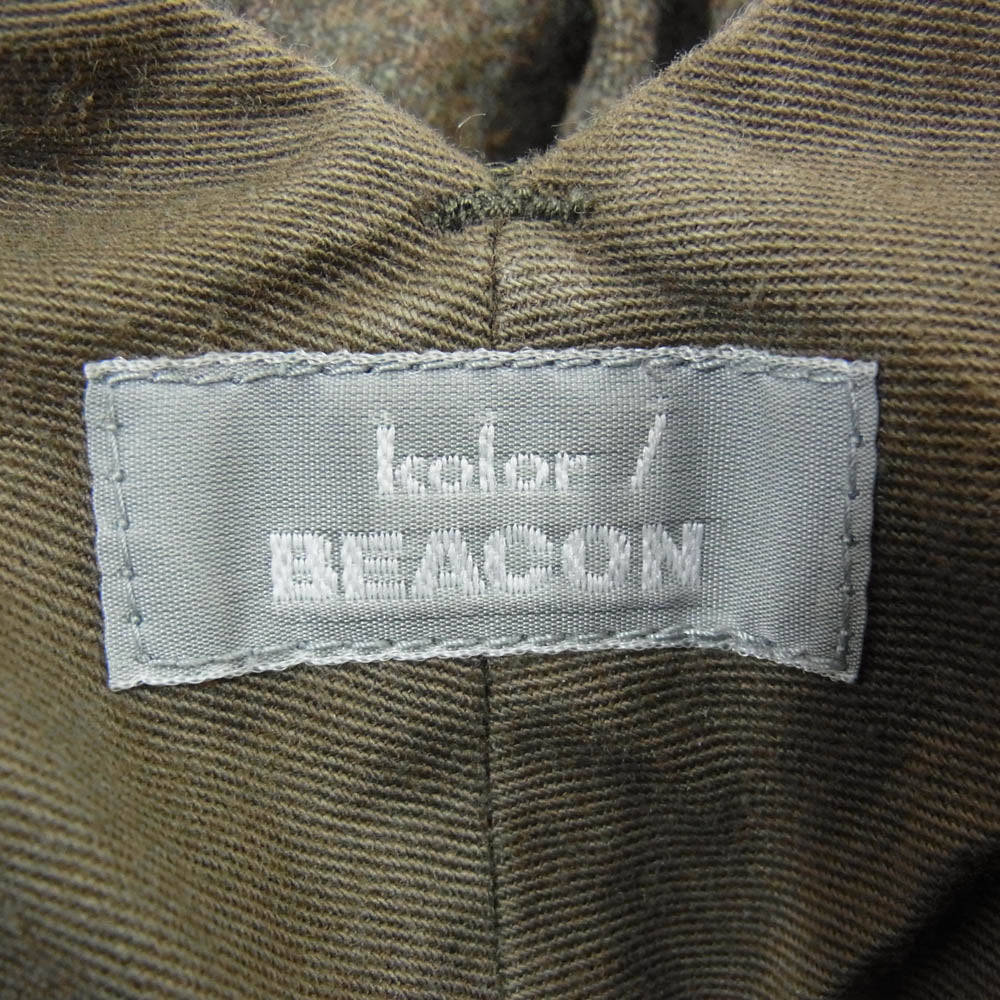 kolor カラー 14AW 14WBM-P03132 BEACON ビーコン ウール サイドアジャスター テーパード スラックスパンツ グリーン系 1【中古】