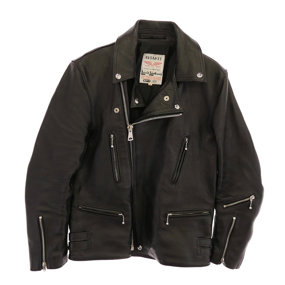 Lewis Leathers ルイスレザー 402T 英国製 Lightning ライトニング ブリティッシュシープスキン ライダースジャケット ブラック系 38【中古】