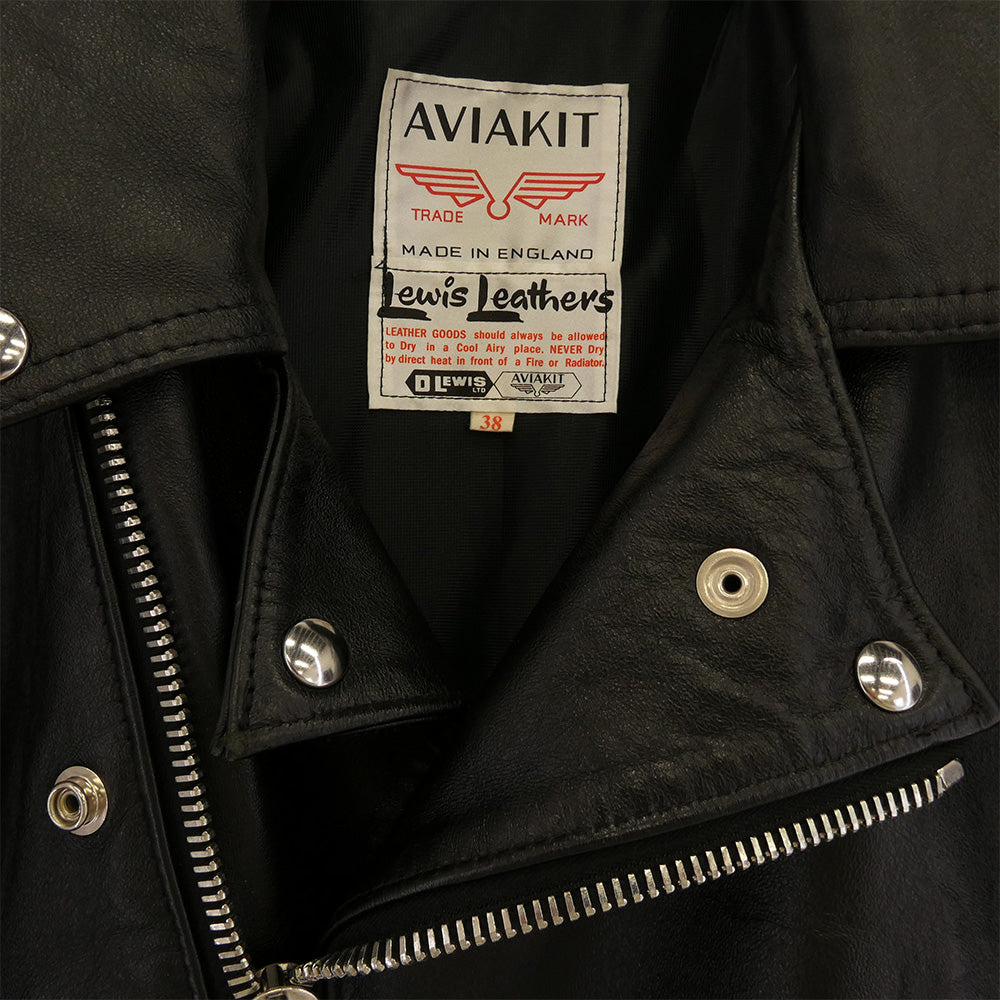 Lewis Leathers ルイスレザー 402T 英国製 Lightning ライトニング ブリティッシュシープスキン ライダースジャケット ブラック系 38【中古】