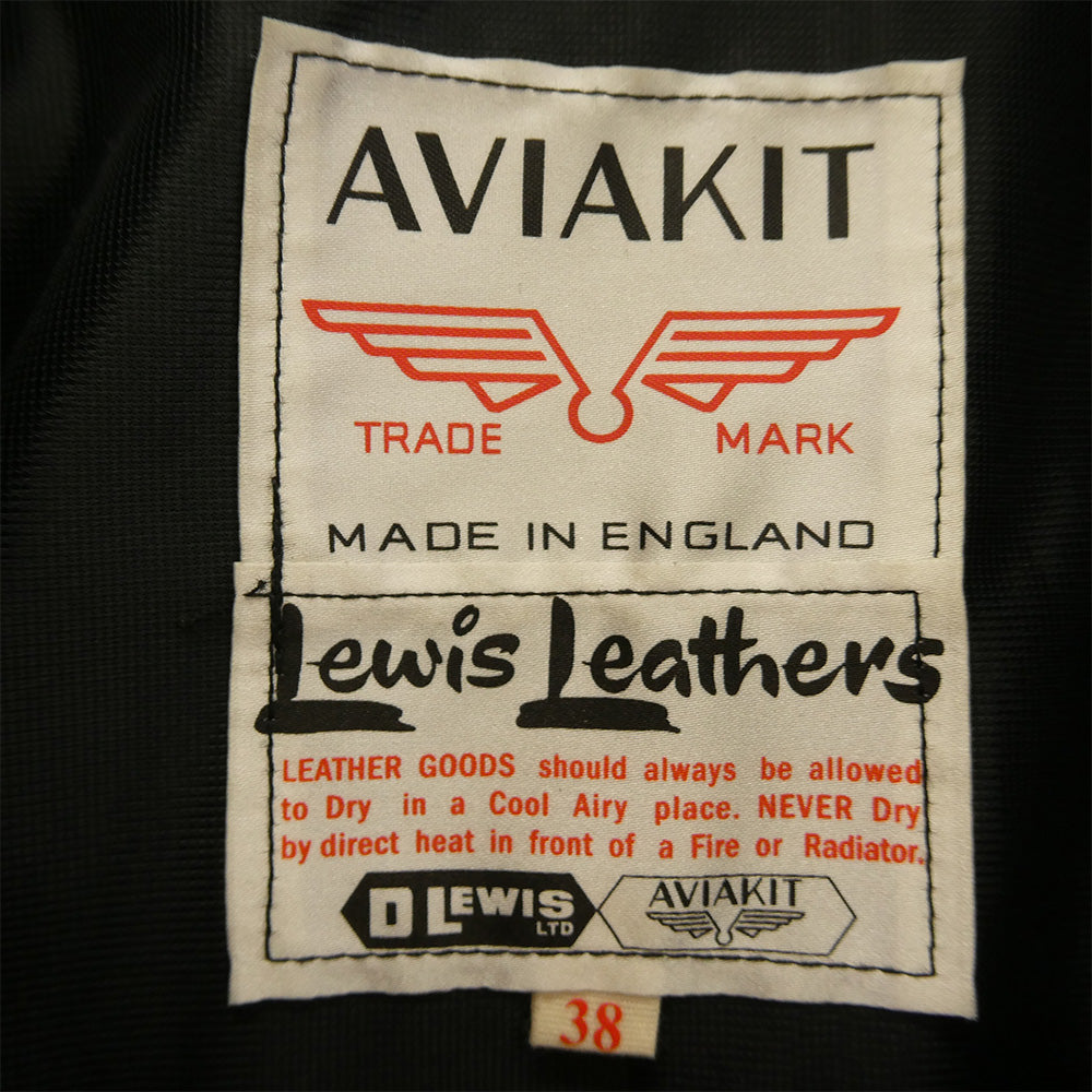 Lewis Leathers ルイスレザー 402T 英国製 Lightning ライトニング ブリティッシュシープスキン ライダースジャケット ブラック系 38【中古】